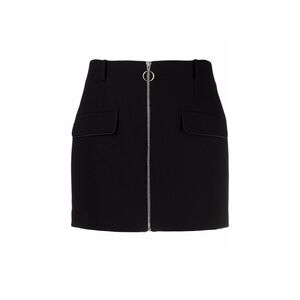 Chic Black Mini Skirt with Front Zipper